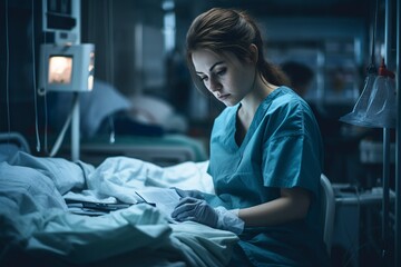 Obraz premium young nurse working in the hospital