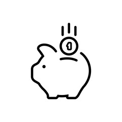 piggy bank icon with coin symbol