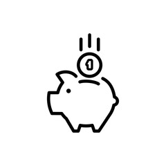 piggy bank icon with coin symbol