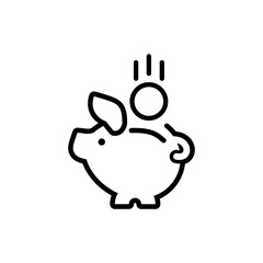 piggy bank icon with coin symbol