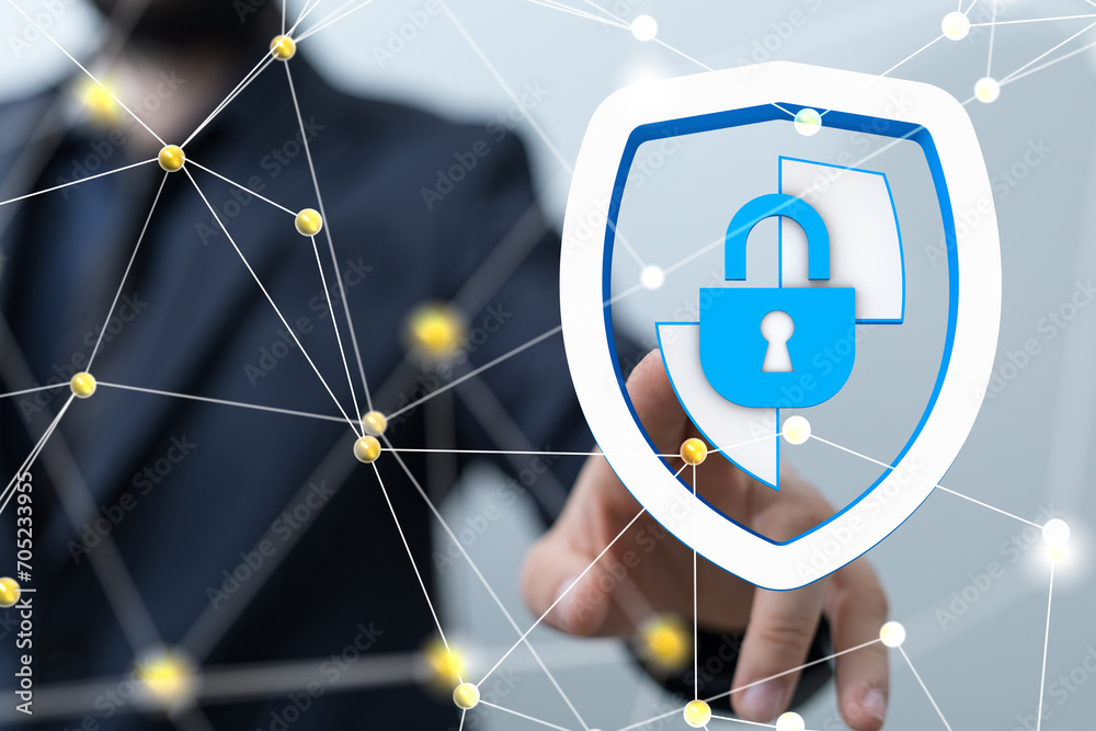 Poster security data code digital concept