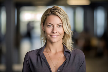 Business portrait of a girl in a sleek business suit. A stock photo capturing professionalism and the confident aura of a businesswoman