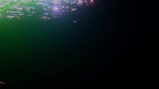 wild spr&uuml;hende bunte Funken, Feuerwerk, Funkenregen, Inferno, Silvester, pyrotechnik, Neujahr, Brand, hei&szlig;