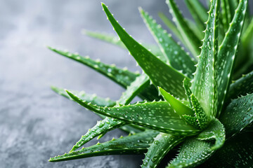 Fresh leaves of aloe vera plant. Natural organic cosmetics and herbal medicine. Natural extract for skin care