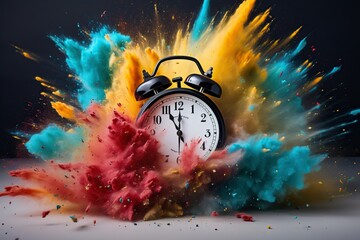 alarm clock with a touch of colors