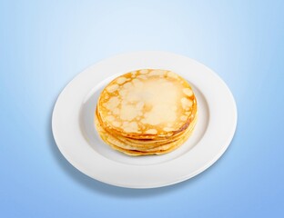 Tasty hot Pancakes stack with soft melting butter .