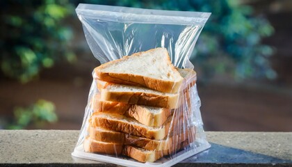 sliced toast bread in plastic bag - obrazy, fototapety, plakaty