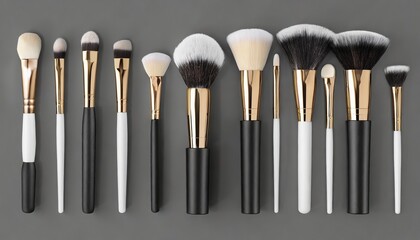 makeup brush set mockup