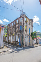 Obraz premium Rue de Saint Pierre dans le nord de l'île de La Martinique, Antilles Françaises. 