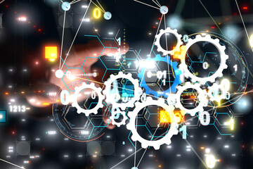 gear Technology background. Big data concept