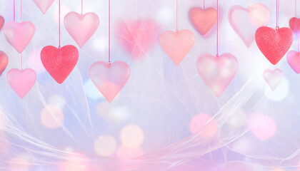 Dzień zakochanych, kocham Cię, różowy wzór serca	 - obrazy, fototapety, plakaty