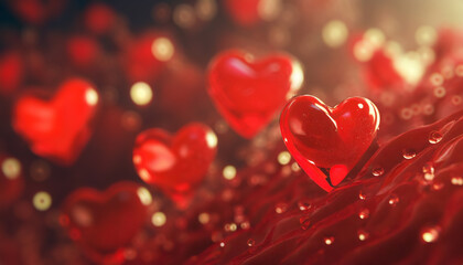Dzień zakochanych, kocham Cię, czerwony wzór serca	