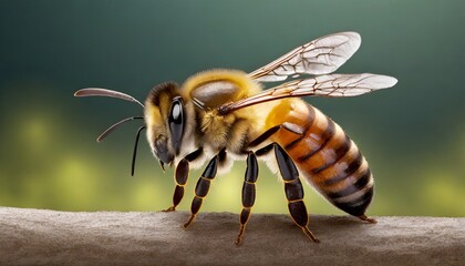 honey bee standing on background cutout