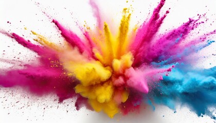 color powder explosion on white background