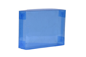 beautiful red gift box with open lid with side view and space for text on white background