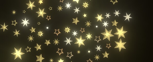 Celestial Christmas Plummet: Dynamic 3D Illustration of Falling Festive Celestial Objects