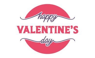 Happy Valentine's Day banner. Calligraphic elegant and cute valentines logo.