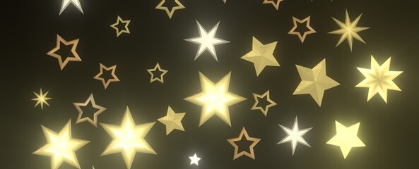 Celestial Christmas Plummet: Dynamic 3D Illustration of Falling Festive Celestial Objects