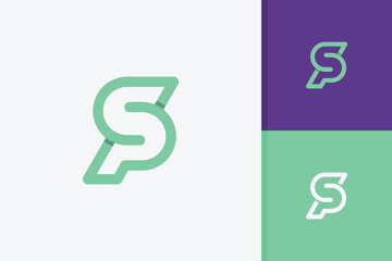 sp ps logo design icon vector template - obrazy, fototapety, plakaty