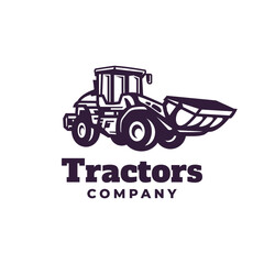 tractor farm vector logo design