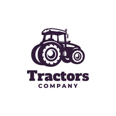tractor farm vector logo design
