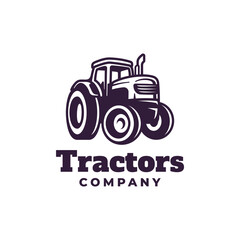 tractor farm vector logo design