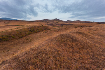 Landscape of the Armenian steppe. Armenia.