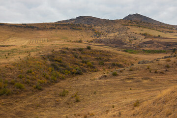 Landscape of the Armenian steppe. Armenia.