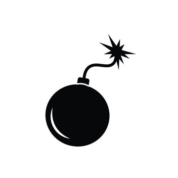 Bomb icon vector illustration isolated on white background. Boom symbol.