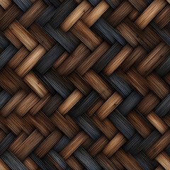 Bamboo Weave Pattern in Dark Colors