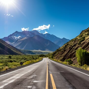 Road through the Andes Mountains