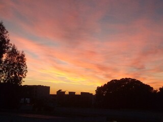 sunset over the city