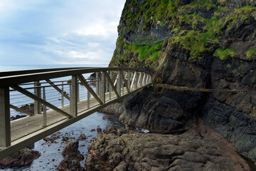 Brücke beim Klippenpfad Gobbins Cliff