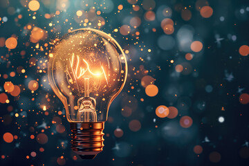 Lightbulb as concept of idea and innovation - obrazy, fototapety, plakaty