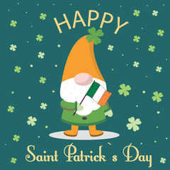 Happy Saint Patrick`s Day template Poster design. Template for Banner, Poster or Flyer. Happy Saint Patrick 's Day Vector Illustration