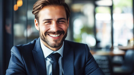 Fototapeta premium Leading with a Smile: The Charismatic Entrepreneur