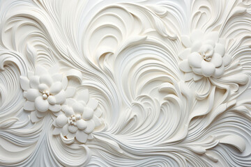 Abstract White Paper Waves - Contemporary Design created with Generative AI technology