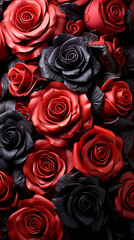 Gothic Garden of Red Roses Veiled in Mystery created with Generative AI technology
