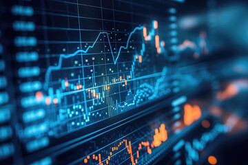 Fototapeta premium Financial infographic stock market chart