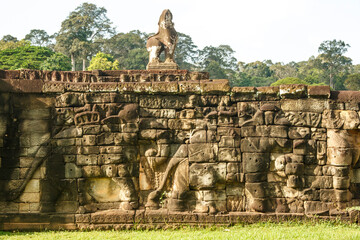Terrace of elephants, Bayon, Angkor, Cambodia, Asia