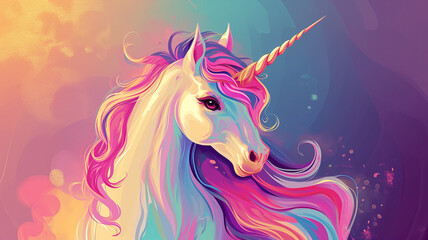 Obraz na płótnie Canvas cute pink fairy unicorn