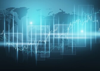 Stock market trading graph for financial investment