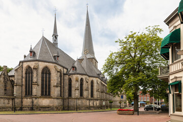 Fototapeta na wymiar St. Pancratius Church in the center of the town of Haaksbergen in Overijssel.