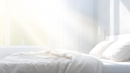 Bed. white bed linen. interior