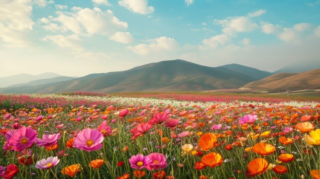 A blissful color palette painted by vast flower fields