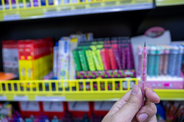 Stackable pencil in school shop, with multi pencil types in the background