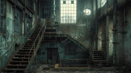 Keuken spatwand met foto Abandoned Industrial Structures in Urban Landscapes © Artem
