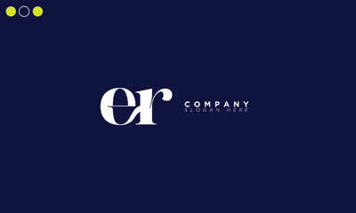 ER Alphabet letters Initials Monogram logo RE, E and R