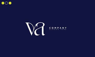 VA Alphabet letters Initials Monogram logo AV, V and A