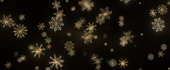 Snowflake Dance: Radiant 3D Illustration Showcasing Falling Christmas Snowflakes in Harmony